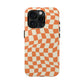 Retro Orange Peel Crazy Checkers Tough iPhone Case