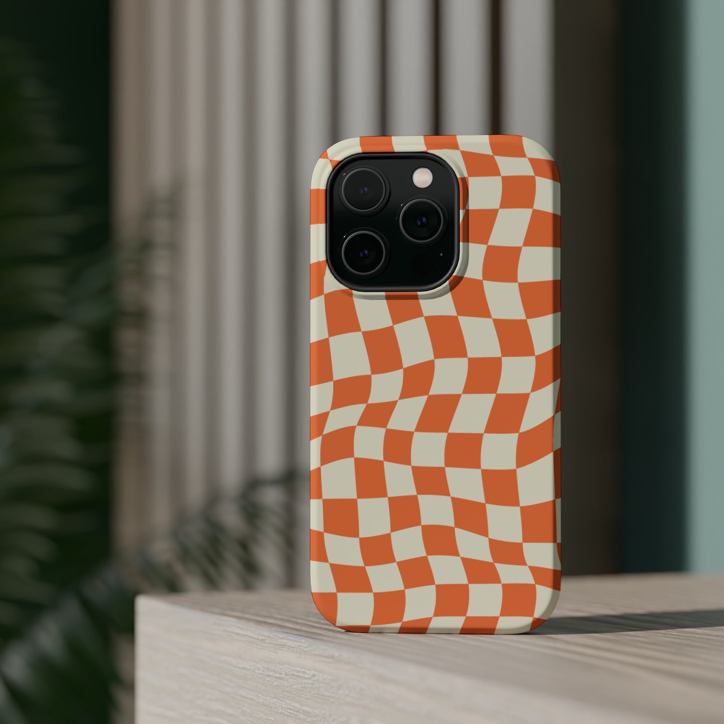 Retro Orange Peel Crazy Checkers MagSafe Tough Case