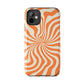 Orange Dizzy Spiral Tough iPhone Case