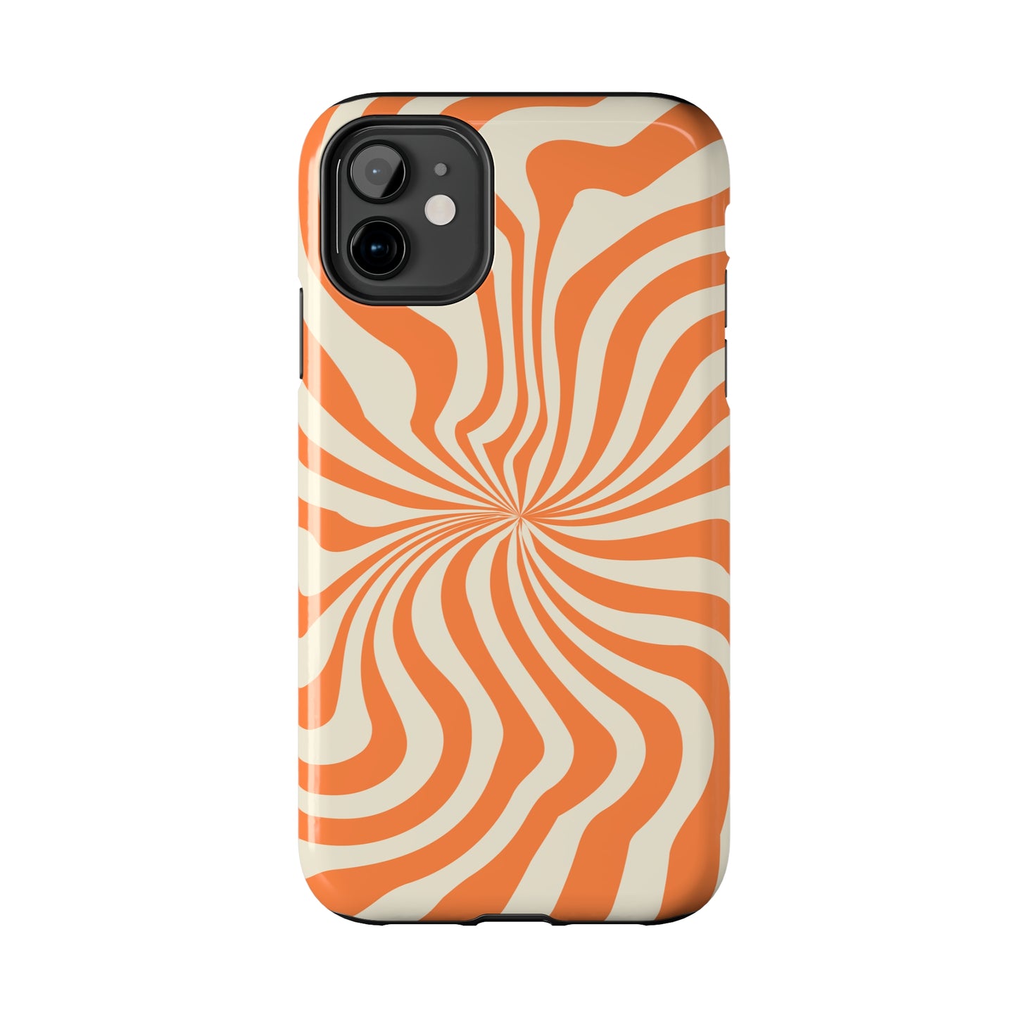 Orange Dizzy Spiral Tough iPhone Case