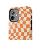 Retro Orange Peel Crazy Checkers Tough iPhone Case