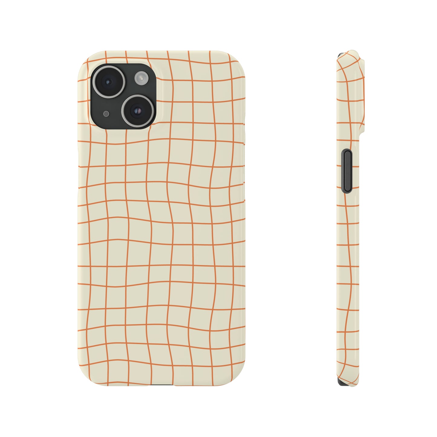 Soft Beige Dizzy Grid Snap Case