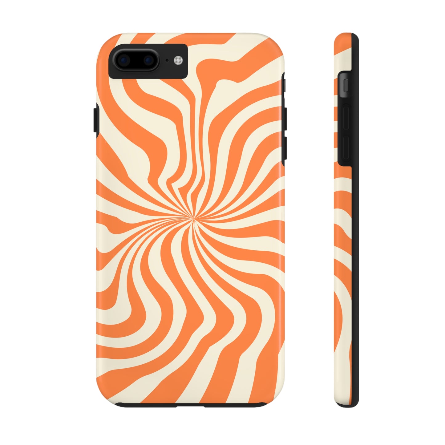 Orange Dizzy Spiral Tough iPhone Case