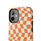 Retro Orange Peel Crazy Checkers Tough iPhone Case