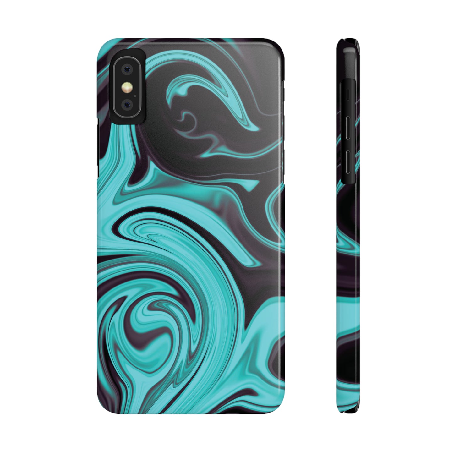 Aqua liquid marble pattern Snap Case