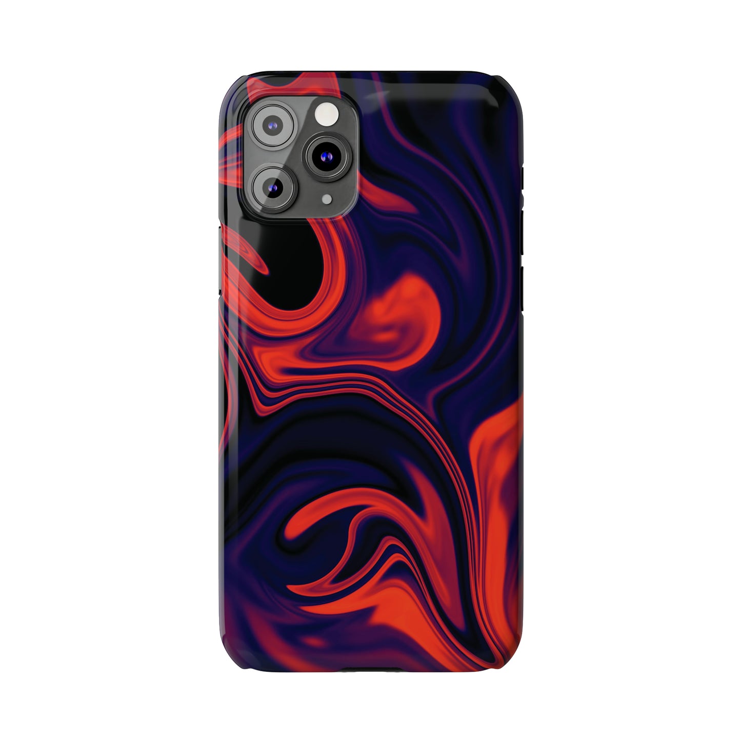 Orange & Navy blue  liquid marble pattern Snap Case