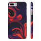 Orange & Navy blue  liquid marble pattern Snap Case