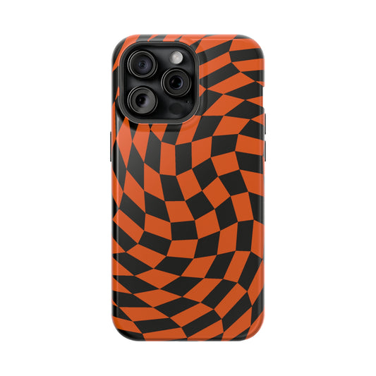 Orange Crazy Checkers MagSafe Tough Case