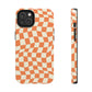 Retro Orange Peel Crazy Checkers Tough iPhone Case