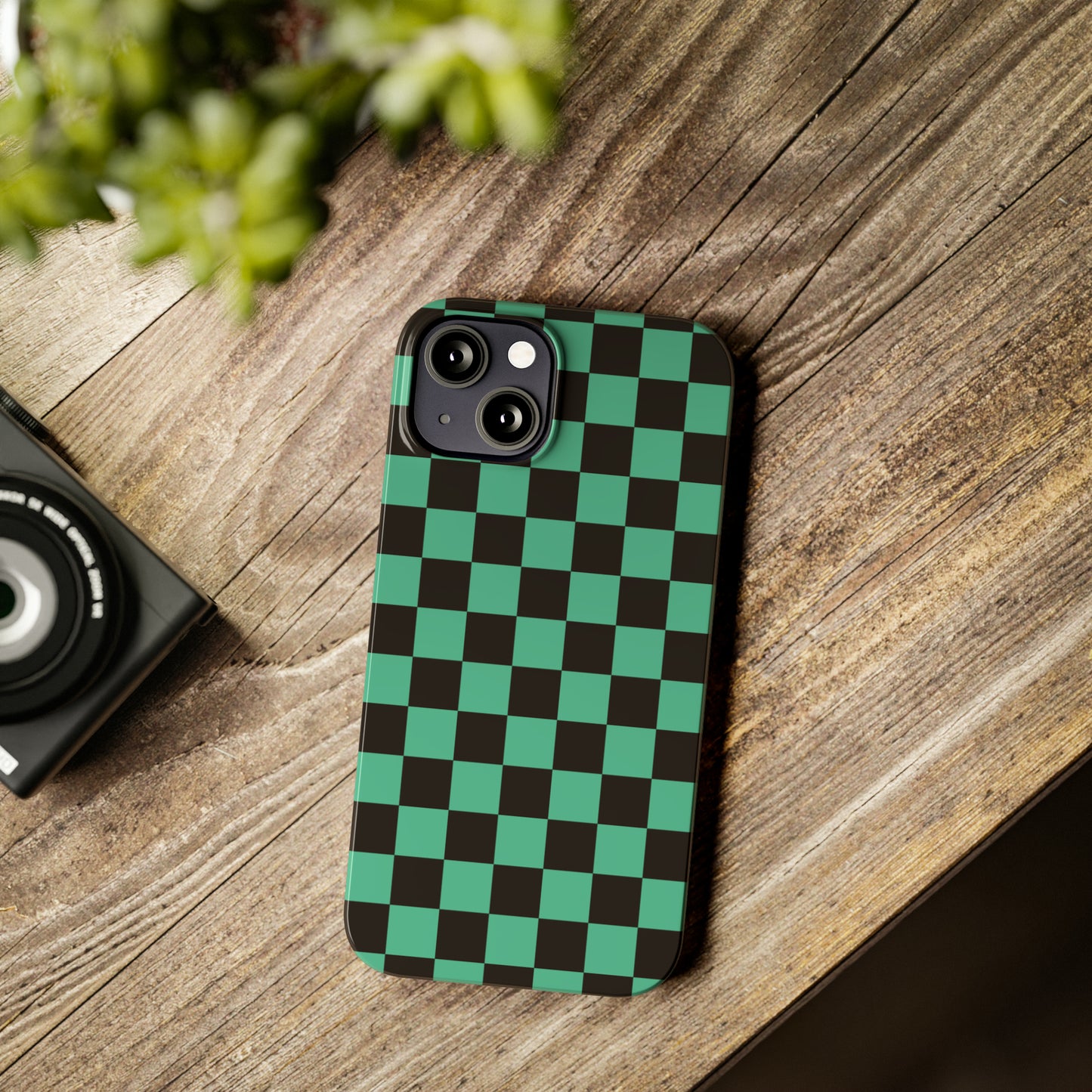 Green Checkers Snap Case