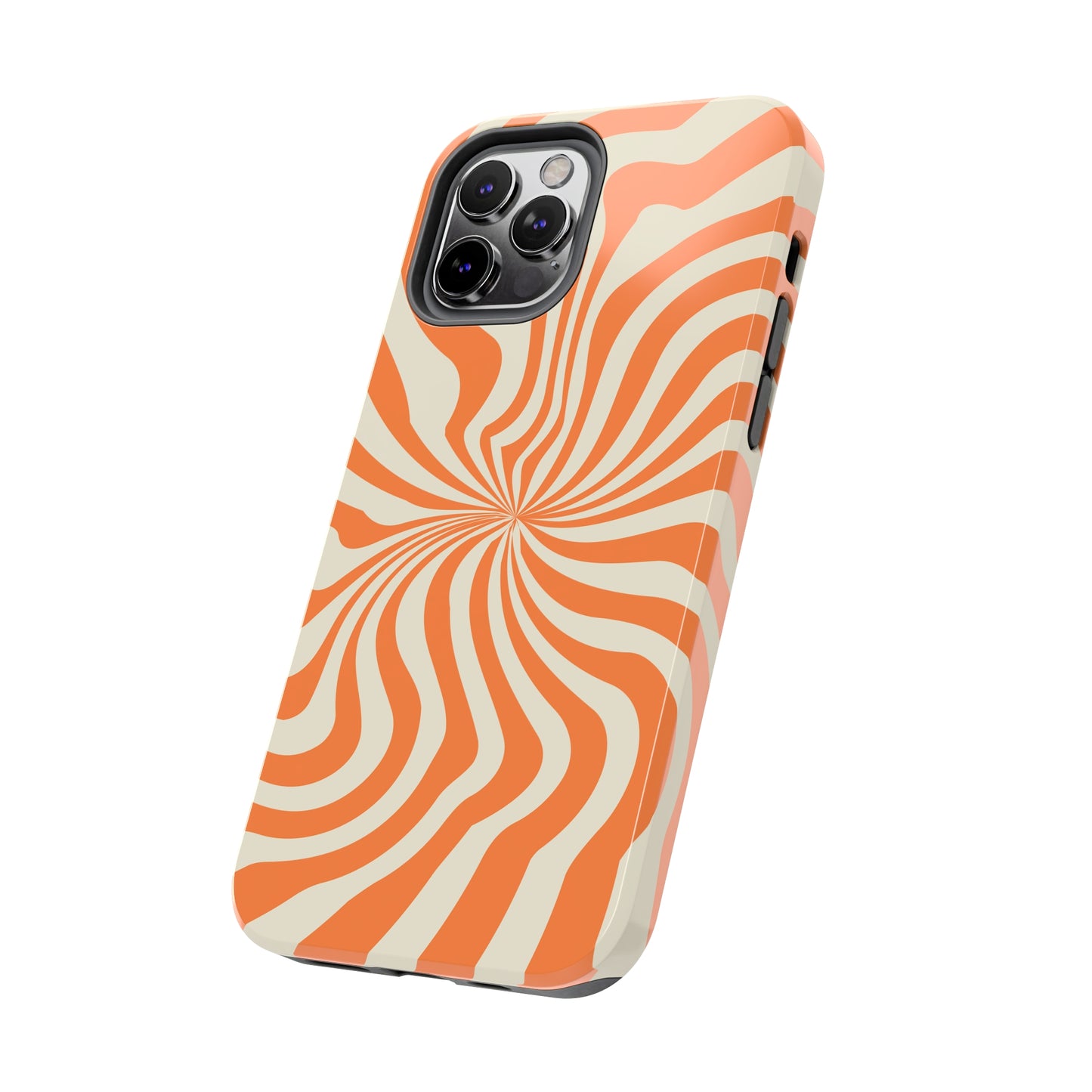 Orange Dizzy Spiral Tough iPhone Case