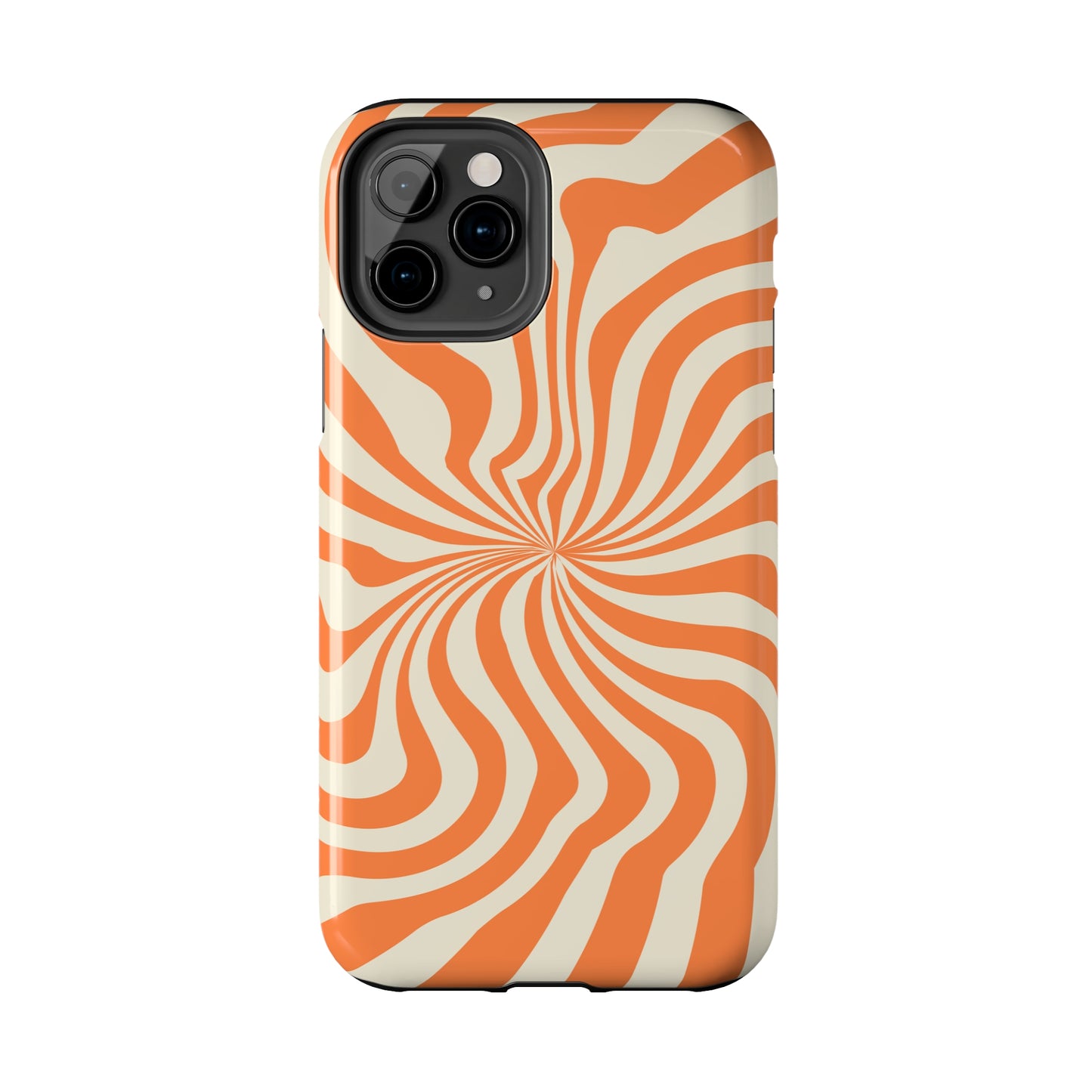 Orange Dizzy Spiral Tough iPhone Case