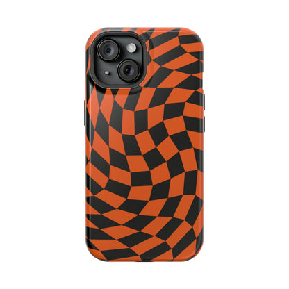 Orange Crazy Checkers MagSafe Tough Case