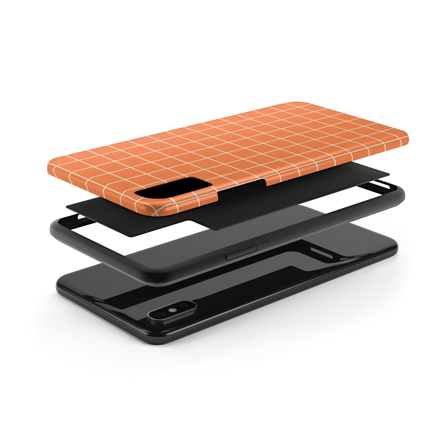 Tangerine Grid Tough iPhone Case