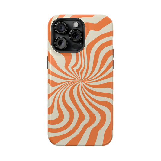 Orange Dizzy Spiral MagSafe Tough Case