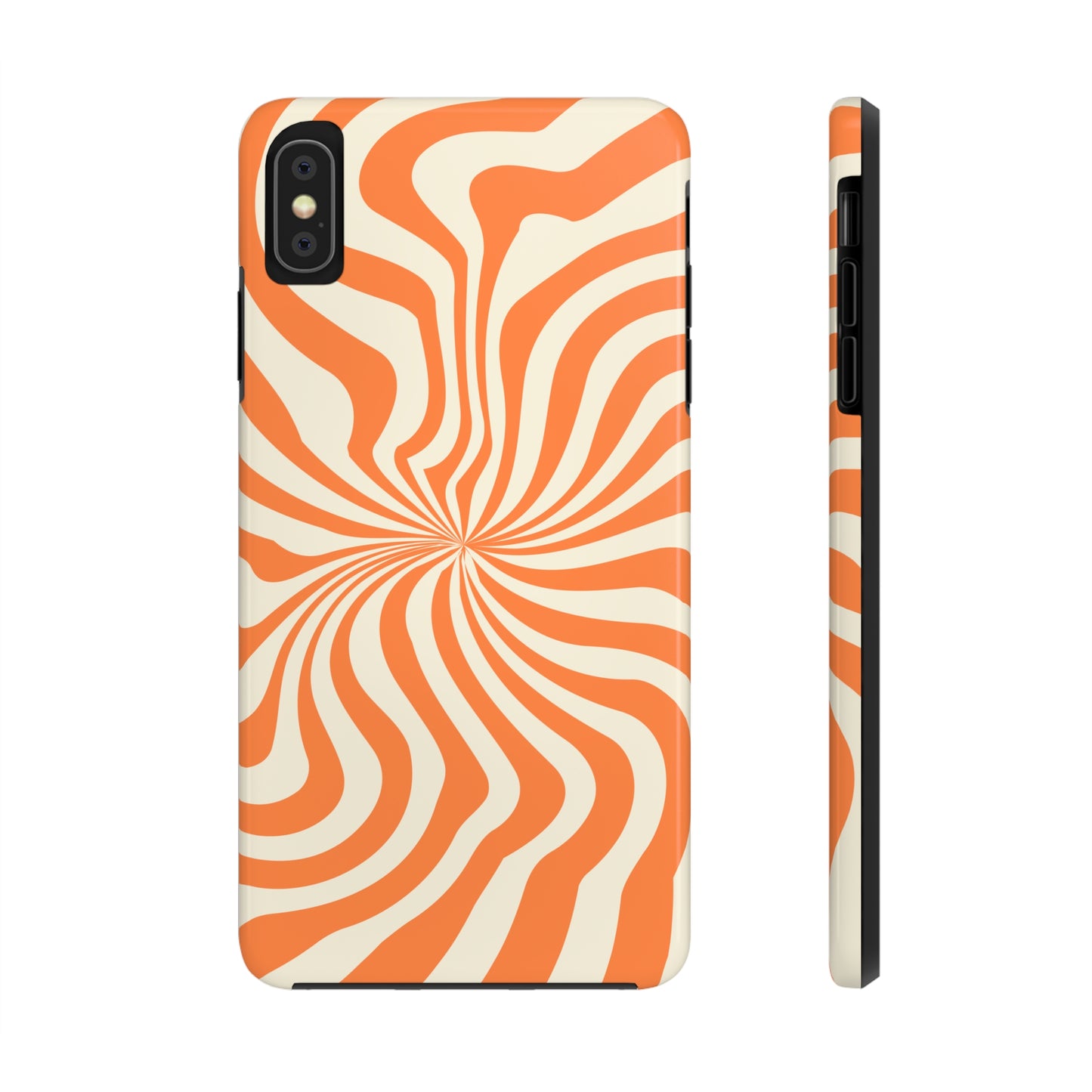 Orange Dizzy Spiral Tough iPhone Case