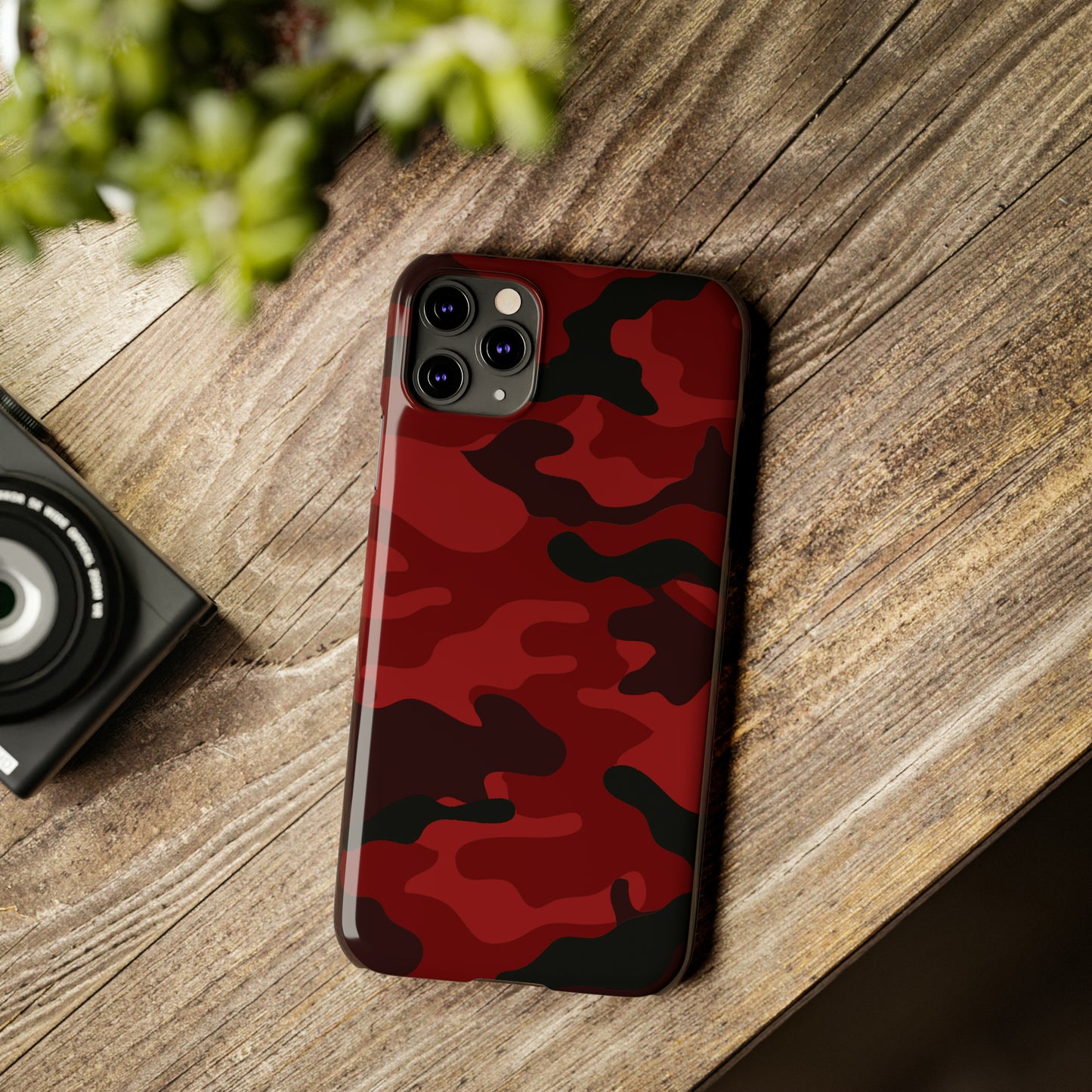 Red Camouflage Snap Case