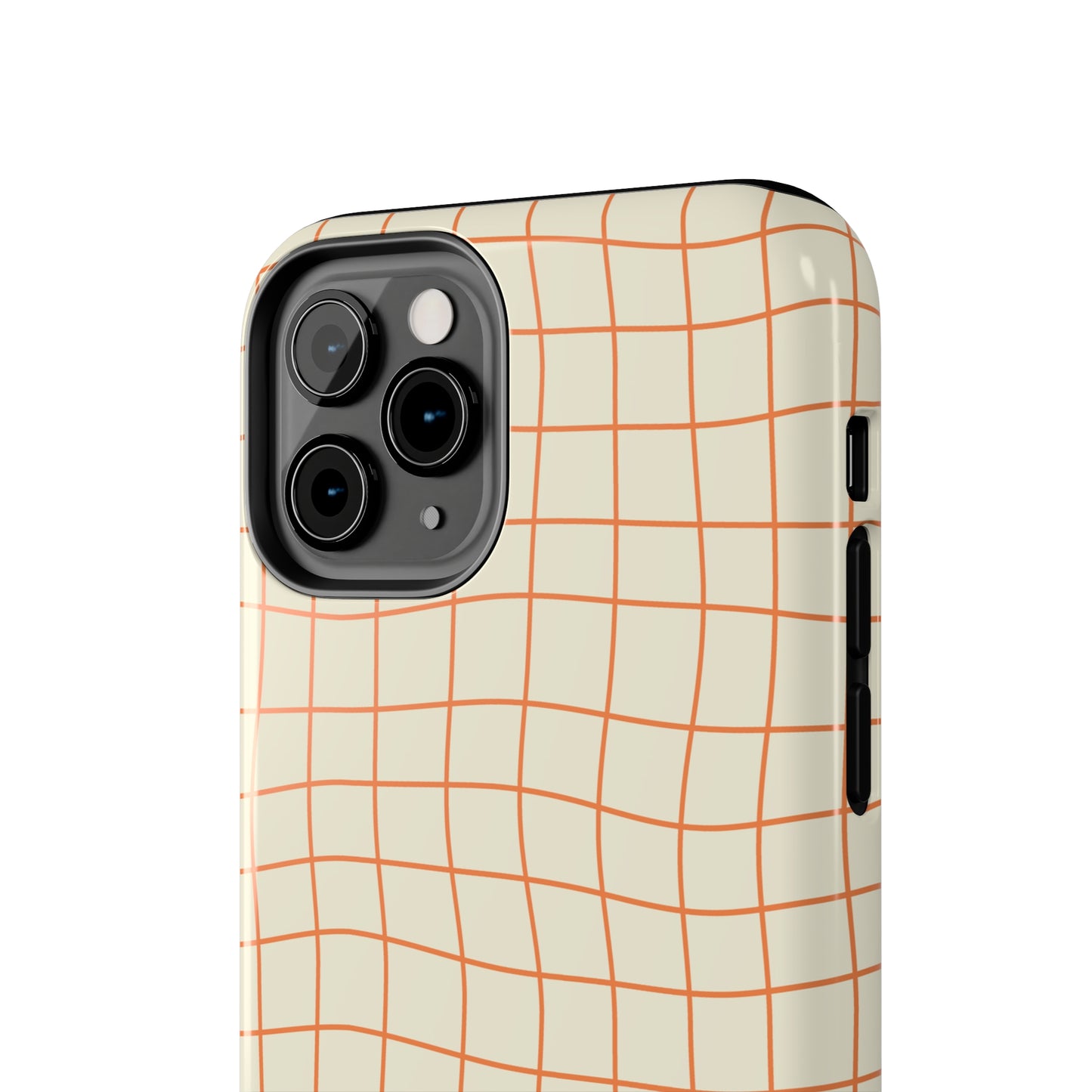 Soft Beige Dizzy Grid Tough iPhone Case