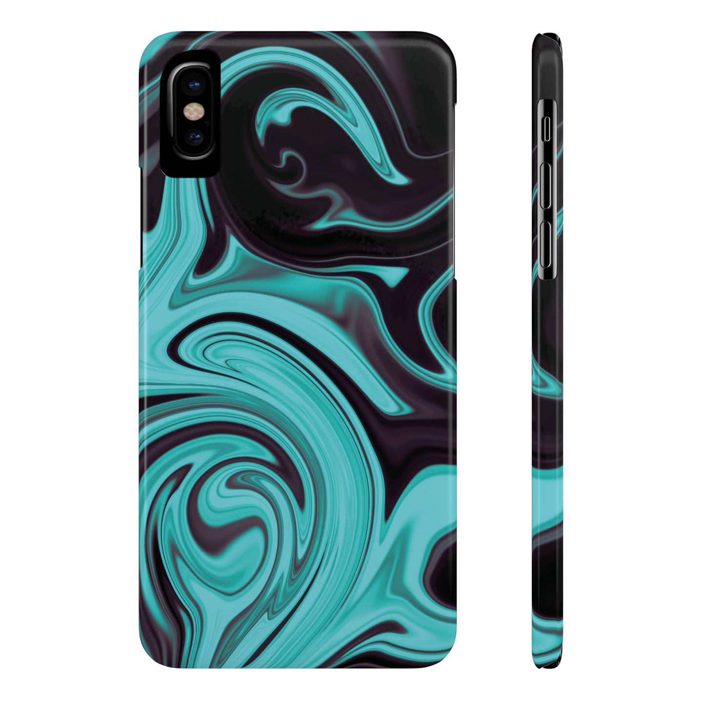 Aqua liquid marble pattern Snap Case