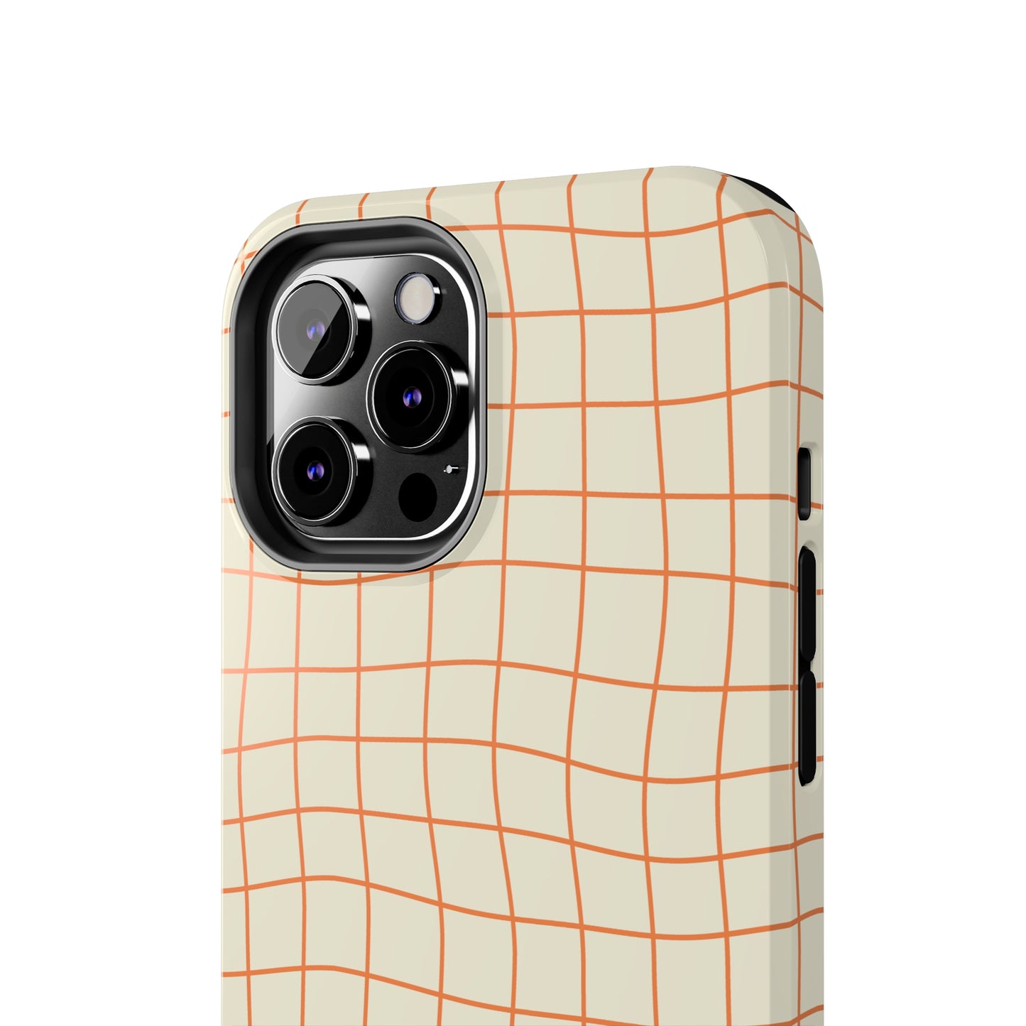 Soft Beige Dizzy Grid Tough iPhone Case