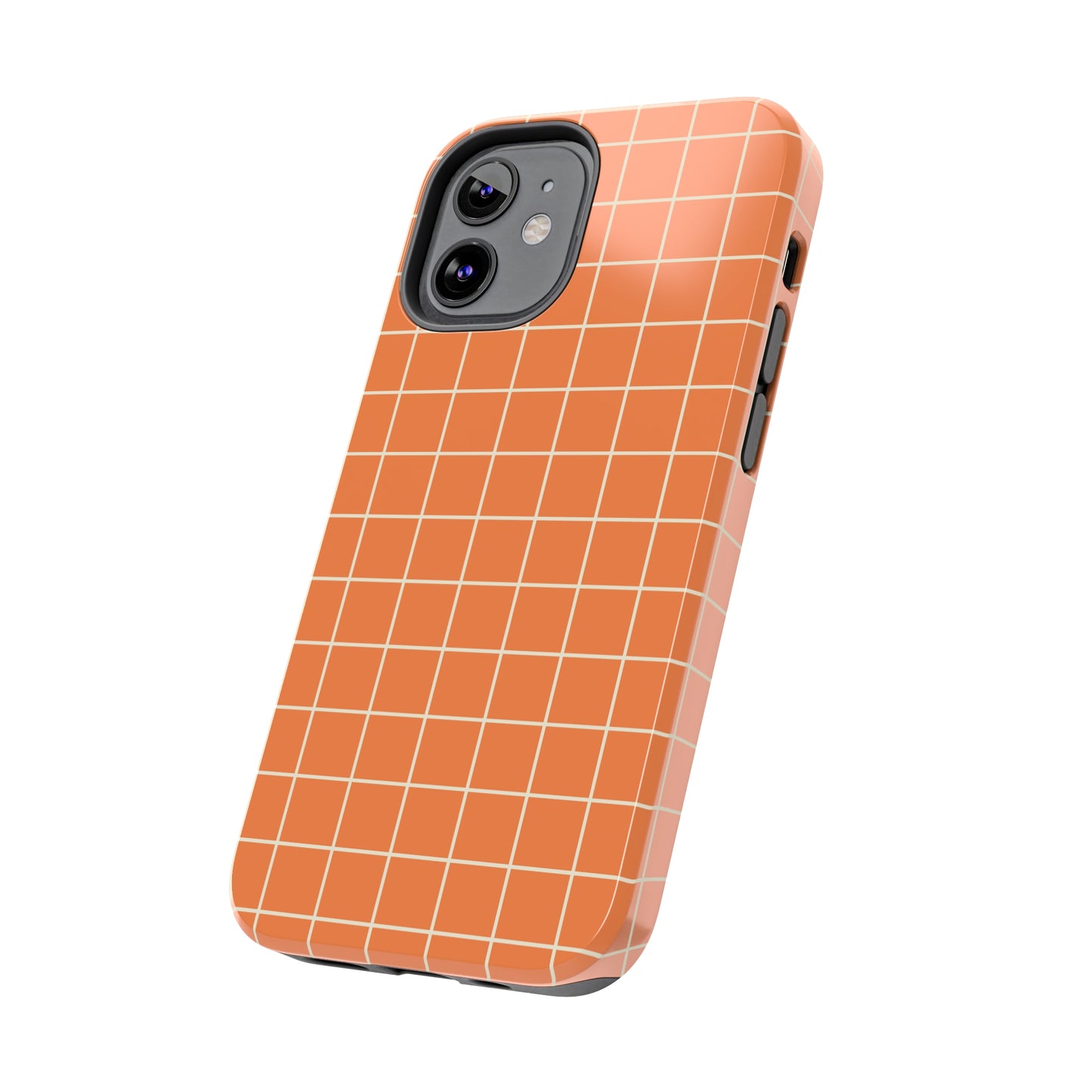 Tangerine Grid Tough iPhone Case