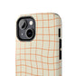 Soft Beige Dizzy Grid Tough iPhone Case