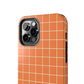 Tangerine Grid Tough iPhone Case