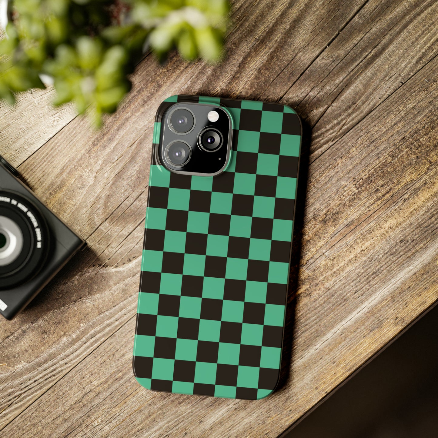 Green Checkers Snap Case