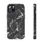 Grey & White liquid paint pattern Tough Case