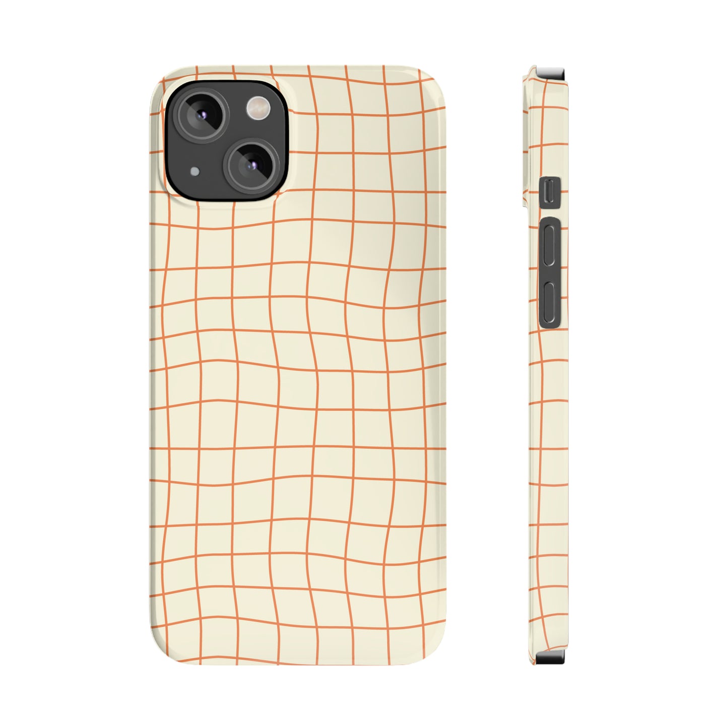 Soft Beige Dizzy Grid Snap Case