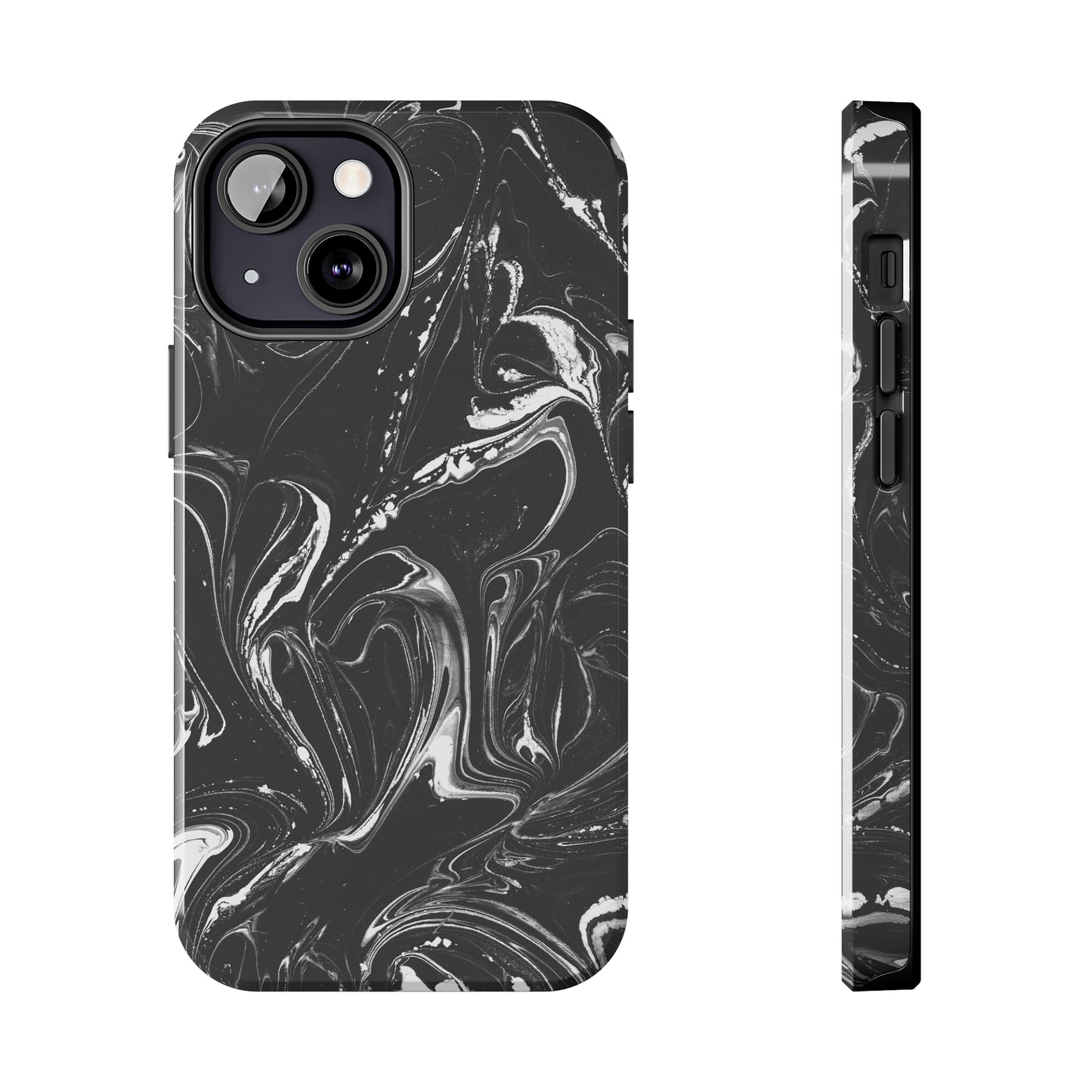 Grey & White liquid paint pattern Tough Case