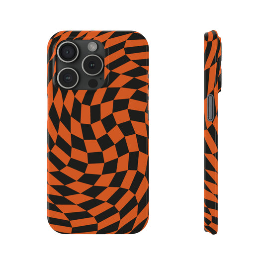 Orange Crazy Checkers Snap Case