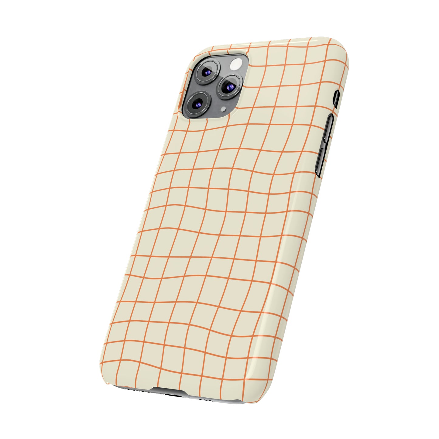 Soft Beige Dizzy Grid Snap Case