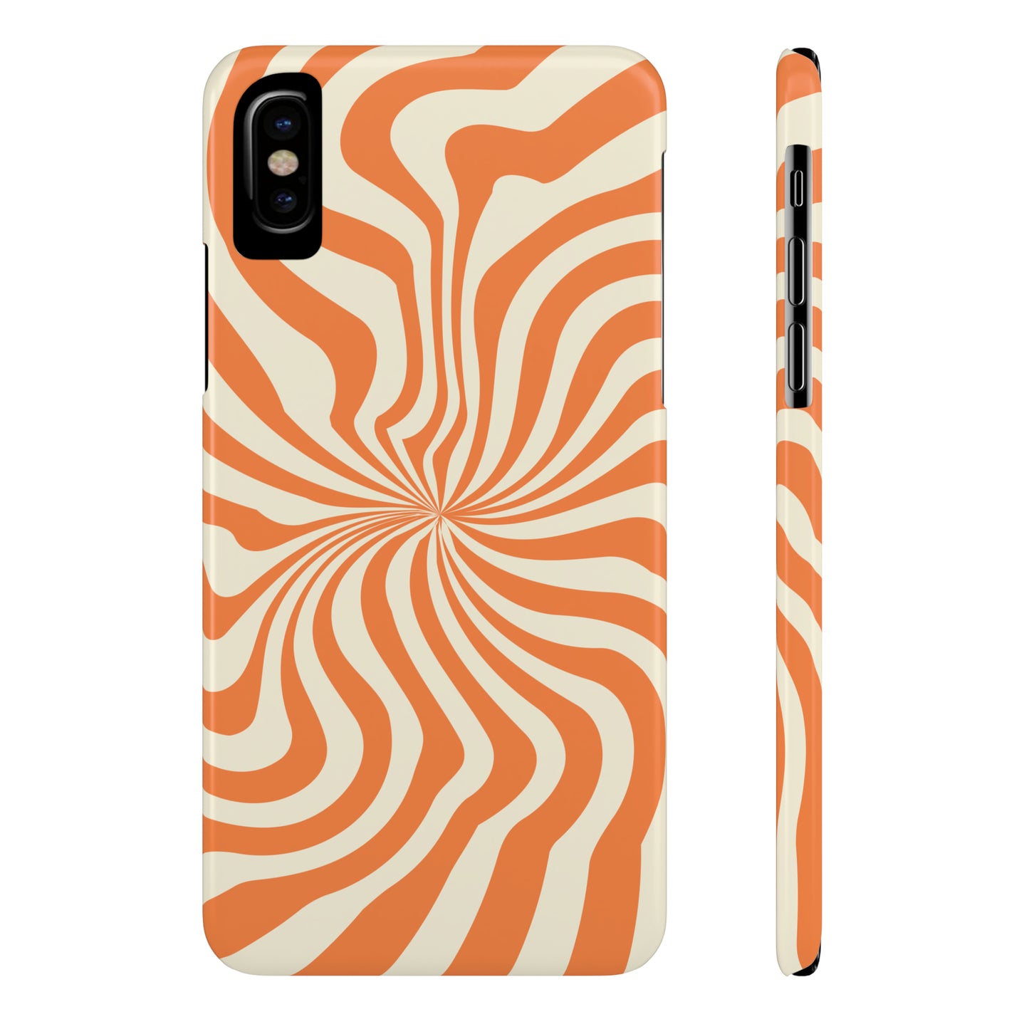 Orange Dizzy Spiral Snap Case