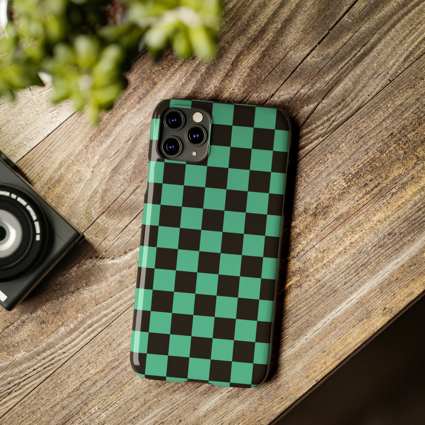 Green Checkers Snap Case