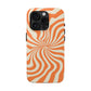 Orange Dizzy Spiral Tough iPhone Case