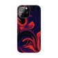 Orange & Navy blue  liquid marble pattern Snap Case