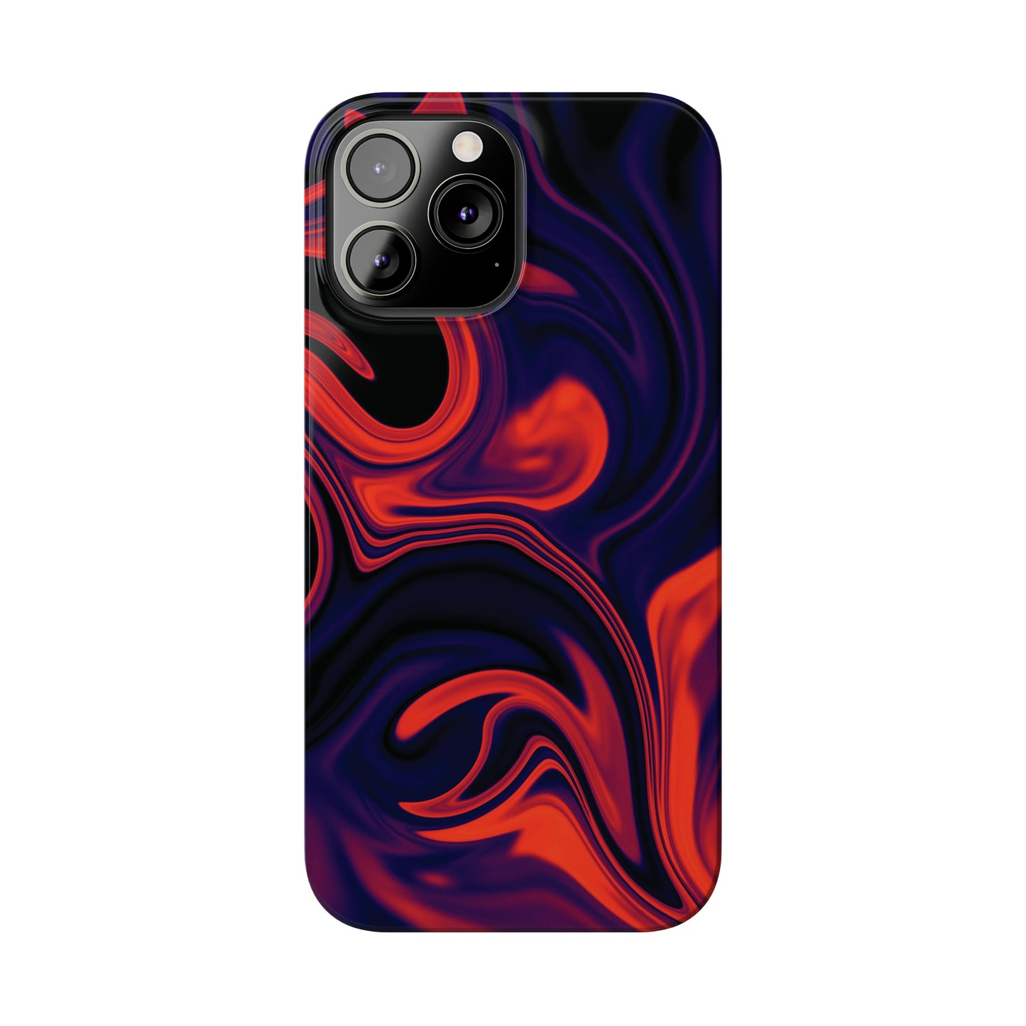 Orange & Navy blue  liquid marble pattern Snap Case