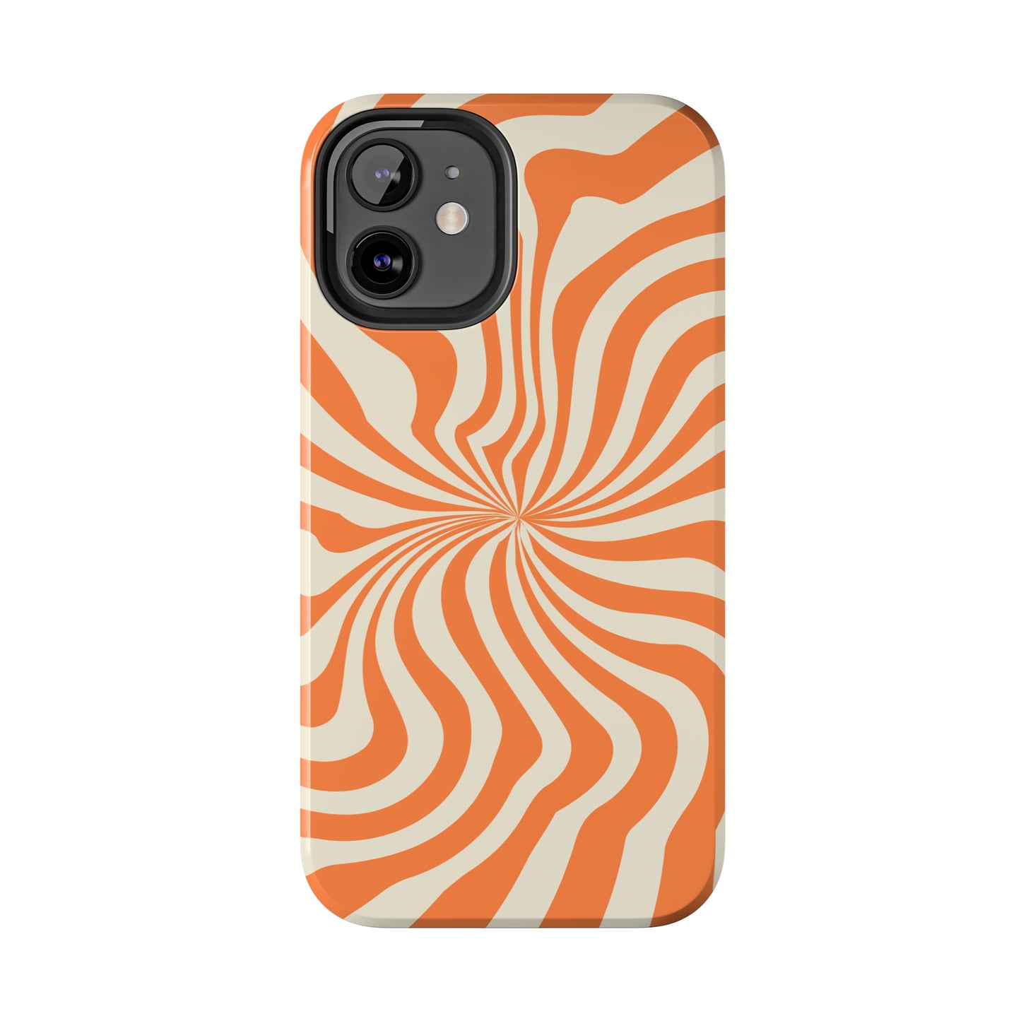 Orange Dizzy Spiral Tough iPhone Case