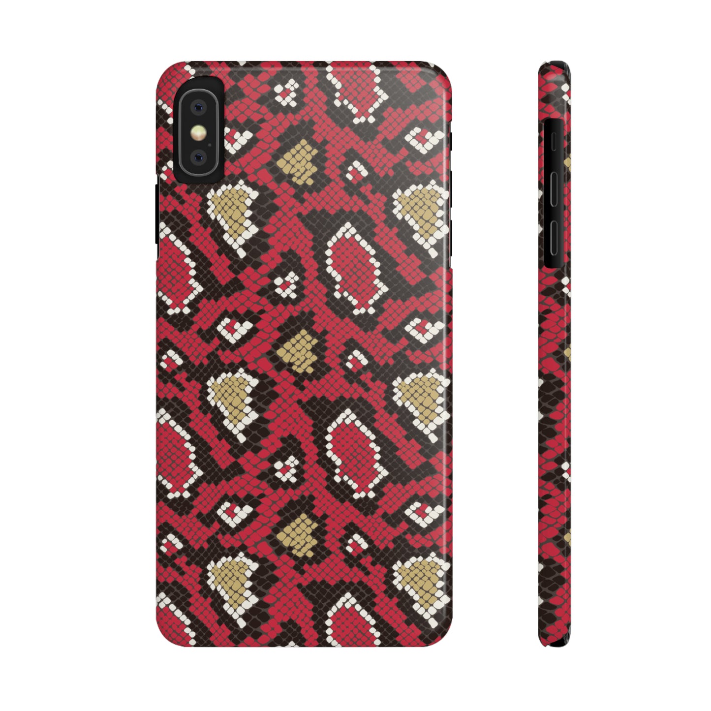 Red Snake Skin Snap Case