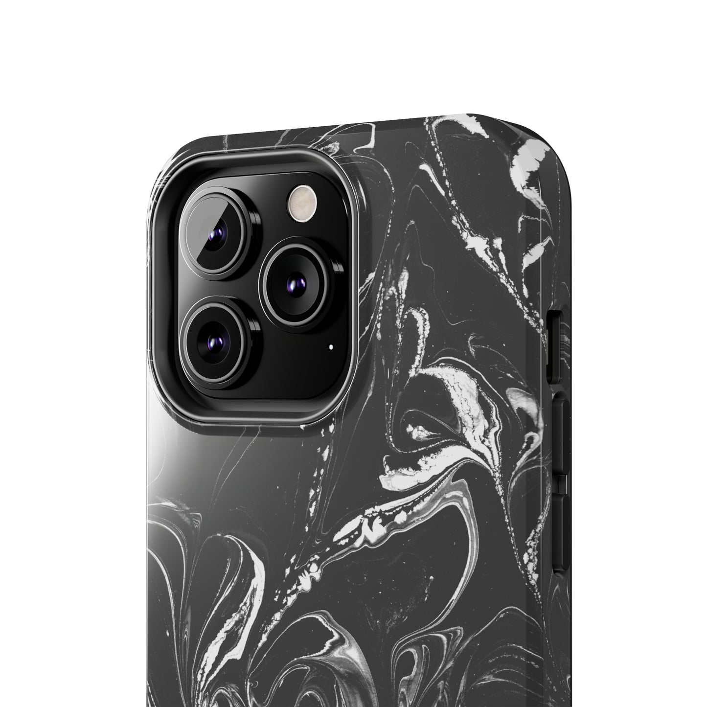 Grey & White liquid paint pattern Tough Case