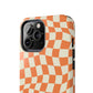 Retro Orange Peel Crazy Checkers Tough iPhone Case