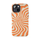 Orange Dizzy Spiral Tough iPhone Case