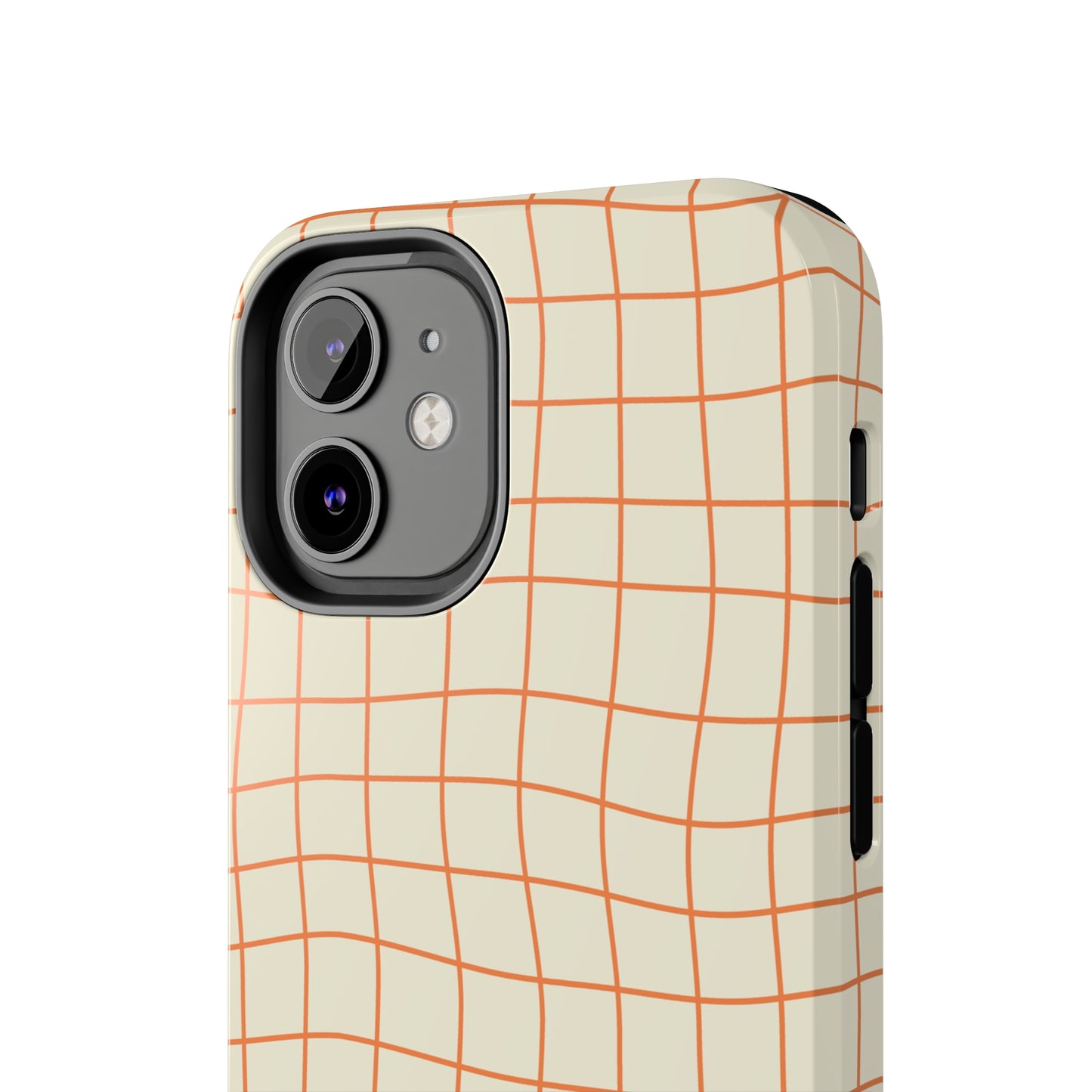 Soft Beige Dizzy Grid Tough iPhone Case