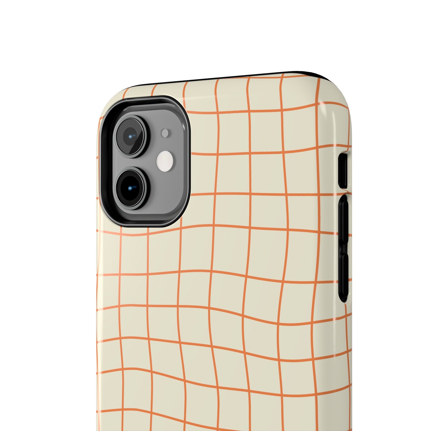 Soft Beige Dizzy Grid Tough iPhone Case