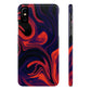 Orange & Navy blue  liquid marble pattern Snap Case