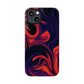 Orange & Navy blue  liquid marble pattern Snap Case