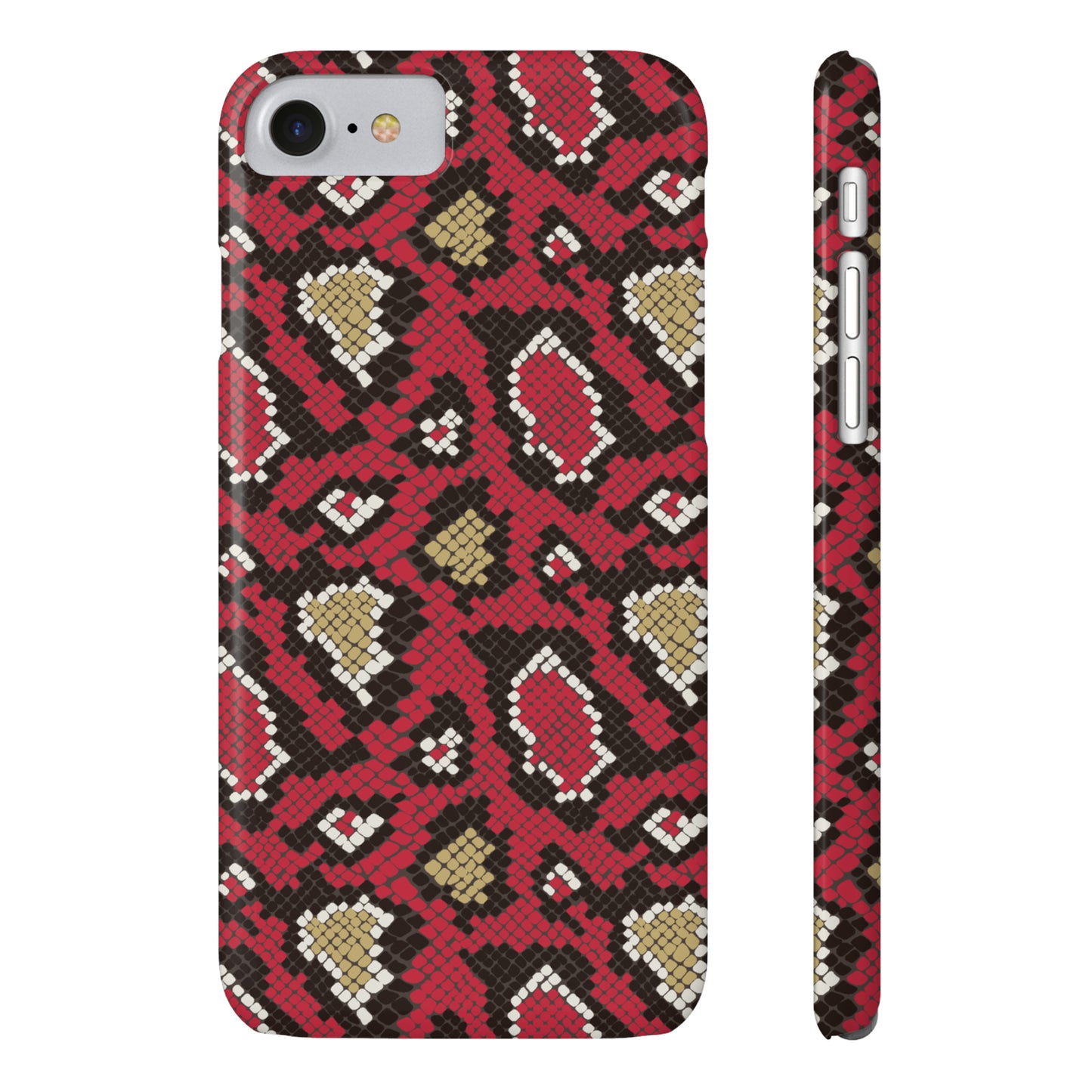 Red Snake Skin Snap Case