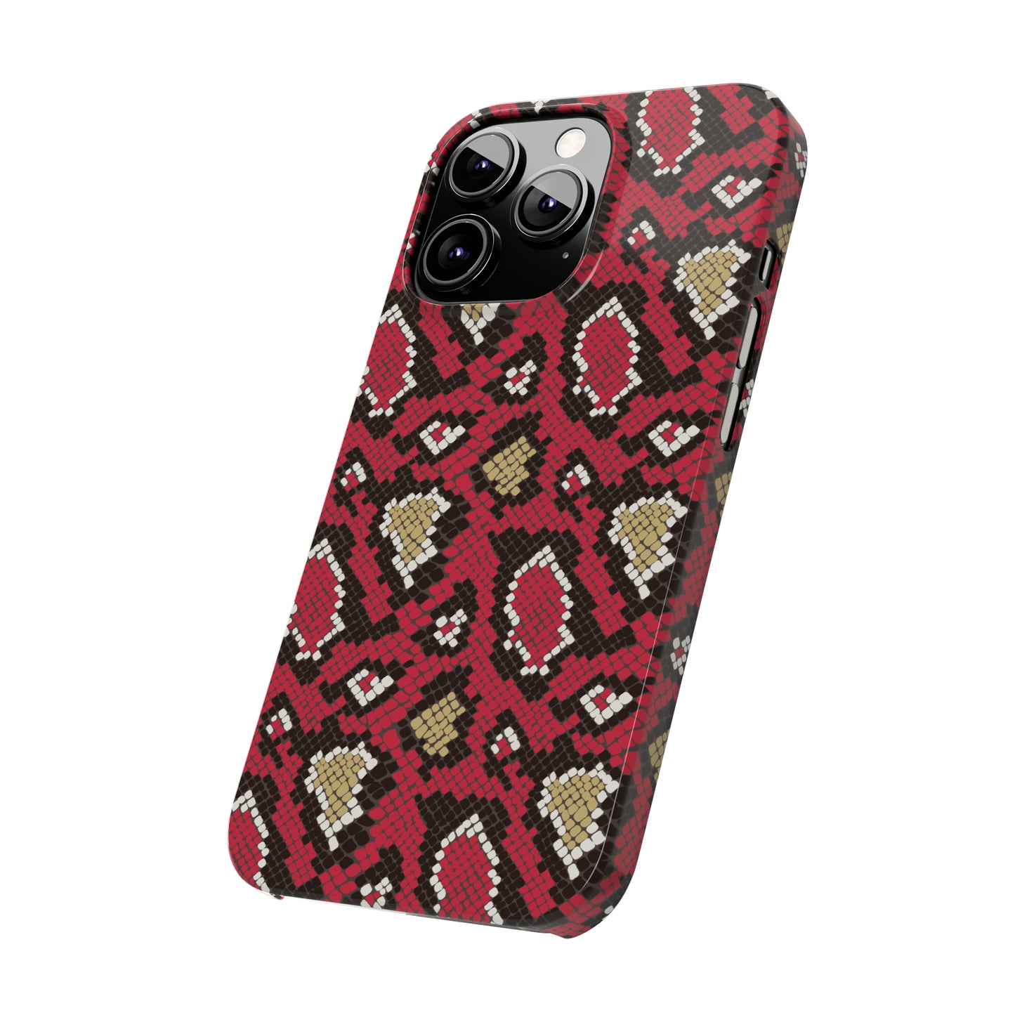 Red Snake Skin Snap Case