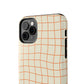 Soft Beige Dizzy Grid Tough iPhone Case